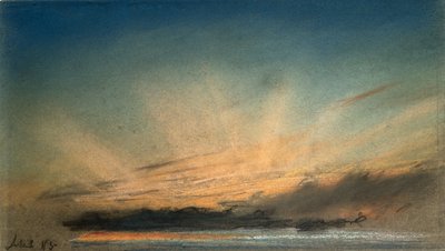 Amber afterglow with crepuscular rays, September 1885 بواسطة فريدريك (المرتبط ب) بارنارد