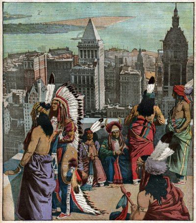 Amerindiens pieds noirs a New York. Black feet native americans in New York. بواسطة فرديناند جورج والدمولر