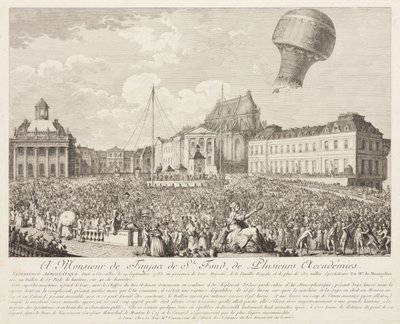 Ascent of a Montgolfier Balloon at Versailles بواسطة فريدريك (المرتبط ب) بارنارد