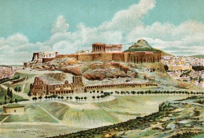 أثينا ، حوالي 1920 (طباعة حجرية) بواسطة . .