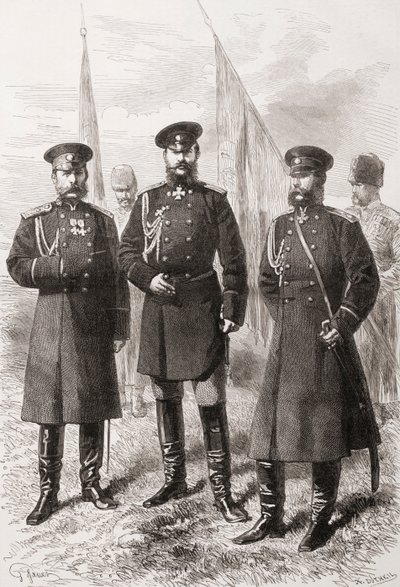 هيئة الأركان العامة للجيش القوقازي أثناء الحرب الروسية التركية (1877-1878) بواسطة . .