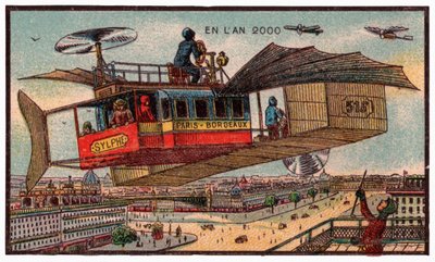 الحافلة الطائرة في باريس ، حوالي عام 1910 بواسطة . .