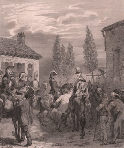 دخول الجيش الفرنسي بلجيكا ، أغسطس 1831 ، نقش على الصلب على ورق صيني بواسطة سيفيريني سيفيريني