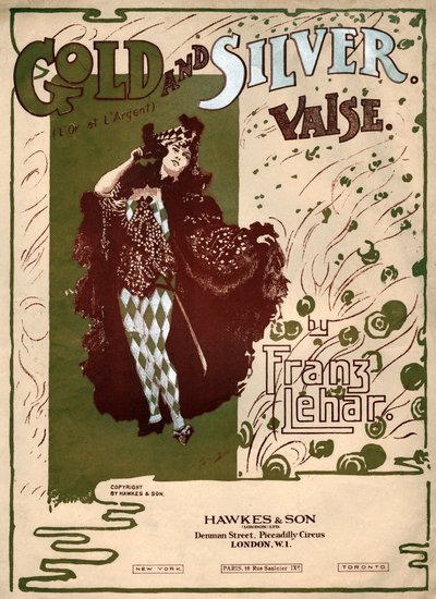 الذهب والفضة ، رقصة الفالس لفرانز ليهار. حوالي عام 1904 (رسم توضيحي) بواسطة . .
