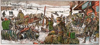 الباحثون عن الذهب في موقع تعدين في أونتاريو. 1926 (رسم توضيحي) بواسطة . .