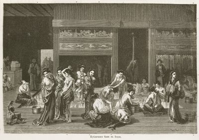 Hygiene Women washing in public baths, Edo بواسطة ريتشارد (بعد) داد