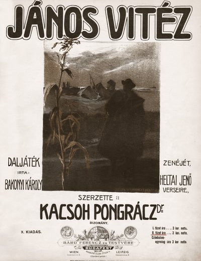 يانوس فيتيزأوبريت الملحن الهنغاري Kacsoh Pongracz. 1904 (رسم توضيحي) بواسطة . .