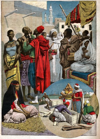Marche aux escalves a Tripoli. Slave market in Tripoli. بواسطة فرديناند جورج والدمولر