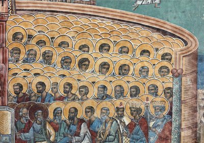 دير (مانستريا فورونيت). الكنيسة. الخارج. اللوحات الجدارية. الجانب الغربي. التفاصيل. بواسطة . .