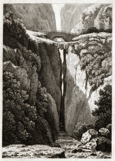 الجسور الطبيعية في Icononzo ، كولومبيا. كاليفورنيا. 1840 (نقش) بواسطة . .