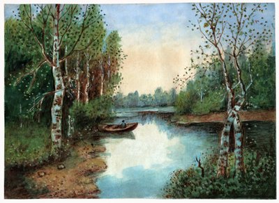 بركة مع قارب ، حوالي عام 1930 بواسطة . .