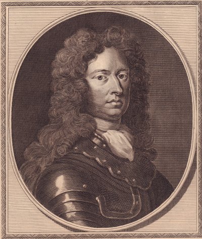 صورة للجندي الإنجليزي توماس توليماش (حوالي 1651-1694) ، نقش نحاسي لجون جولدار (1729-1795) من اللوحة التي رسمها جي كنيلر بواسطة سيفيريني سيفيريني