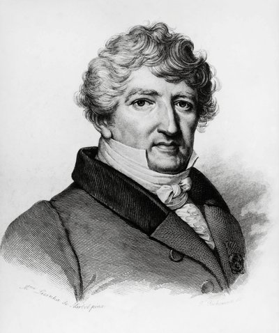 صورة لجورج ليوبولد كريتيان فريدريك داغوبيرت كوفييه (1769-1832) ، عالم أحياء فرنسي ، نقش بواسطة سيفيريني سيفيريني