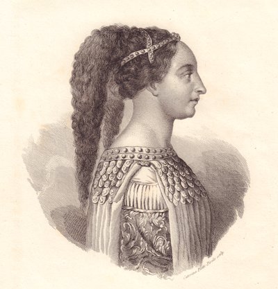 صورة النبيلة الإيطالية إيسوتا ديجلي آتي (حوالي 1432-1474) ، نقش على النحاس بواسطة كاترينا بيوتي بيرولا بواسطة سيفيريني سيفيريني