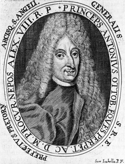 صورة للأمير أنطونيو أوتوبوني (1646-1710) ، قائد الجيش البابوي ، نقش بواسطة سيفيريني سيفيريني