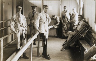 Prosthetics Soldiers wearing artificial legs, c 1915-1918 بواسطة فرديناند جورج والدمولر