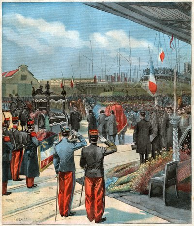 The body of french explorator Pierre Savorgnan de Brazza rapatriated from Dakar (Senegal) to Paris (illustration) بواسطة ريتشارد (بعد) داد