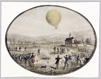 The first public balloon ascent, 5 June 1783 بواسطة فريدريك (المرتبط ب) بارنارد
