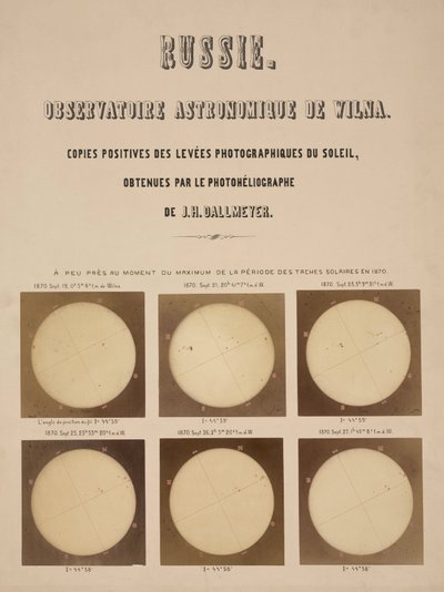 The sun, photographed with a Dallmeyer heliograph, Vilnius, Lithuania بواسطة فريدريك (المرتبط ب) بارنارد