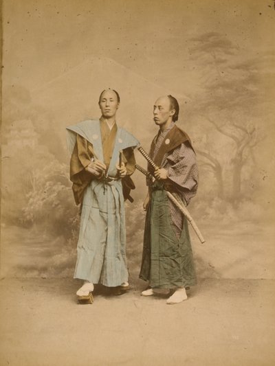رجلان يابانيان ، ربما من الساموراي ، حوالي عام 1877 (صورة) بواسطة . .