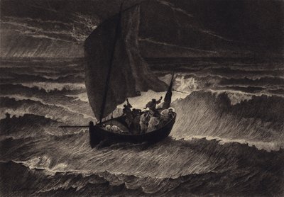 يسوع نائما خلال العاصفة بواسطة after Albert Robida
