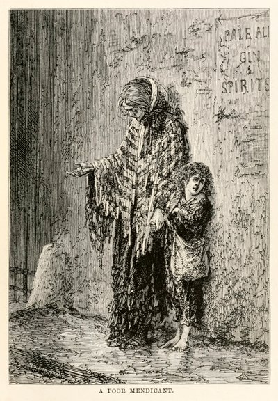 متسول فقير ، من حول العالم في ثمانين يومًا بقلم جول فيرن (1828-1905) ، نقشها لويس دومون (م 1822) 1873 بواسطة بعد ألفونس ماري دي نوفيل