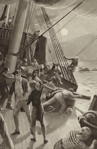 الكابتن جيمس كوكس سفينة في مأزق قبالة كيب تريبيوليشن بواسطة بعد تشارلز ميلز شيلدون