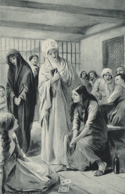 إليزابيث فراي تمشي بحرية داخل وخارج زنزانات نيوجيت بواسطة بعد تشارلز ميلز شيلدون