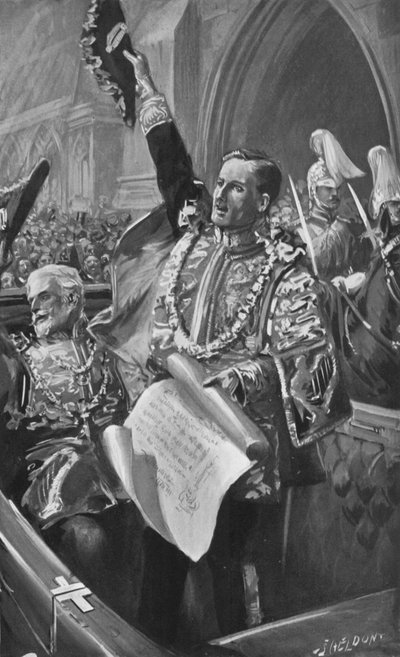 إعلان الملك إدوارد في تمبل بار ، ٢٤ يناير ١٩٠١ بواسطة بعد تشارلز ميلز شيلدون