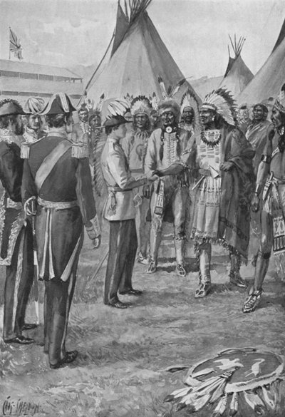 The Red Mans Welcome ، أمير ويلز في كندا ، 1860 بواسطة بعد تشارلز ميلز شيلدون