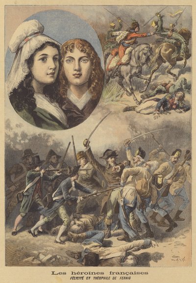 البطلات الفرنسيات: Felicite و Theophile de Fernig بواسطة after Frederic Theodore Lix