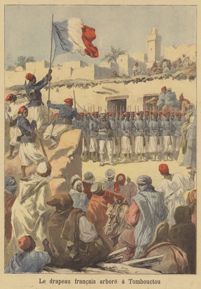 رفع العلم الفرنسي في تمبكتو بواسطة after Frederic Theodore Lix