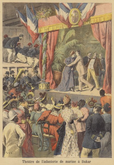 مسرح لمشاة البحرية الفرنسية في داكار ، السنغال بواسطة after Frederic Theodore Lix