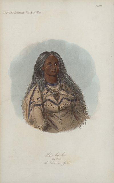 Sha-ko-ka، The Mint، A Mandan Girl (aquatint) بواسطة بعد جورج كاتلين