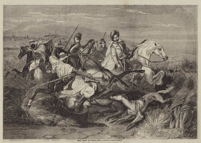 خنزير هانت في أفريقيا بواسطة after Horace Vernet