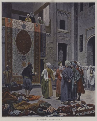 بائع سجاد في القاهرة بواسطة after Jean Leon Gerome