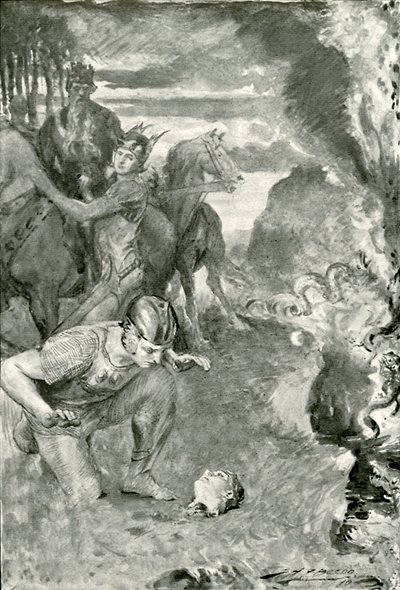 يجد Beowulf رأس Aschere بواسطة بعد جون هنري فريدريك بيكون