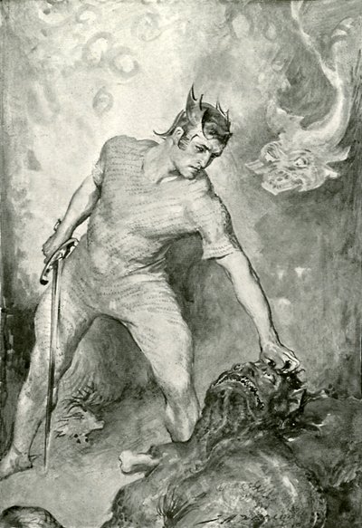Beowulf يقطع رأس Grendel بواسطة بعد جون هنري فريدريك بيكون