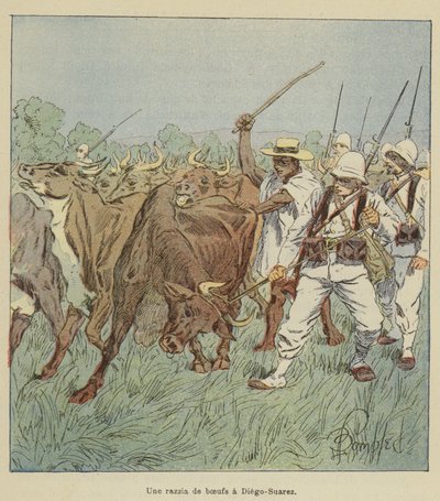 غارة ثيران في دييجو سواريز بواسطة after Louis Charles Bombled