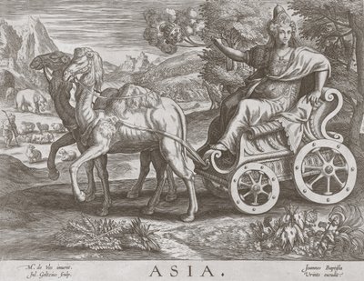 آسيا من القارات الأربع ، حانة. ج 1588-89 بواسطة بعد مارتن دي فوس