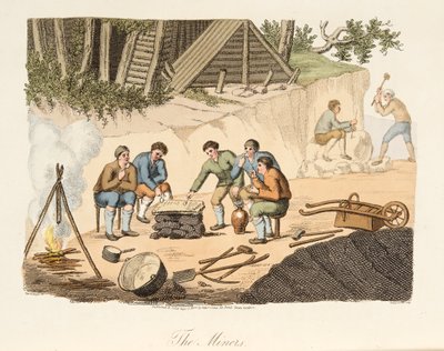 The Quarrymen of Grisante ، من المشهد الإيطالي ، يمثل الآداب والعادات والتسلية في مختلف دول إيطاليا ، حانة. 1806 (نقش يدوي) بواسطة بعد P. van Lerberghi