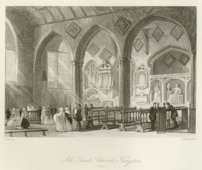 كنيسة جميع القديسين ، كينغستون ، 1840 بواسطة بعد توماس Allom