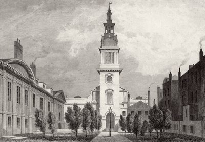 كنيسة المسيح وجزء من مستشفى Christs ، 1831 بواسطة توماس هوسمر بعد الراعي