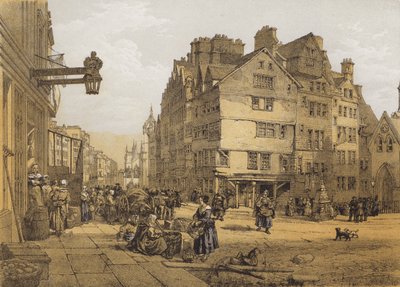 الشارع الرئيسي من Head of West Bow ، Lawnmarket (chromolitho) بواسطة بعد ويليام ليتون ليتش