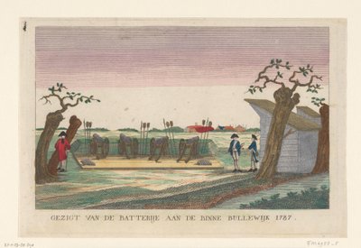 بطارية في Binnen Bullewijk ، 1787 منظر للبطارية في Binne Bullewijk 1787 (العنوان على الجسم) بطاريات حول أمستردام عام 1787 (نسخ ألمانية) (عنوان السلسلة) بواسطة مجهول (ينسب إلى)