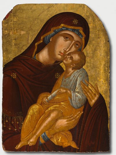 أيقونة والدة الإله والمسيح الرضيع (العذراء إليوسا) بواسطة المنسوب إلى Angelos Akotantos (باليوناني ، ت ١٤٥٠)