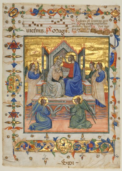 ورقة من Antiphonary: تتويج العذراء بواسطة ينسب إلى ماجستير Beffi Triptych