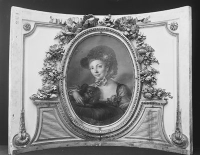 امرأة مع كلب واحد من مجموعة ، 1770-90. بواسطة حوالي عام 1775. رسام فرنسي