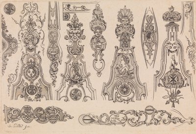 اللوحة الثالثة من Nouveavx Desseins D'Arquebvseries ، كاليفورنيا. 1705-30. بواسطة دي لا كولومب