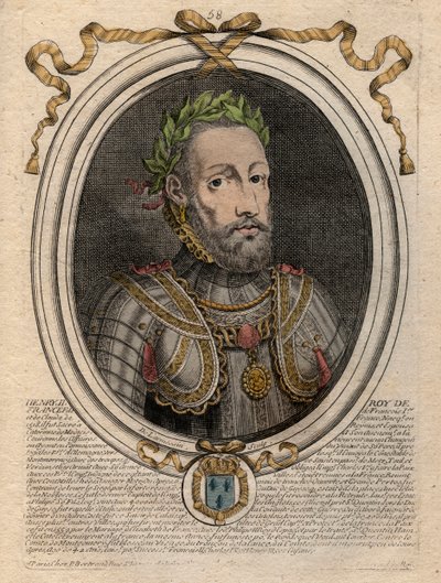 صورة هنري الثاني (1519-1559) ملك فرنسا - هنري الثاني (1519-59) ، ملك فرنسا - نقش من "Les Augustes Representations de tous les Kings de France من Pharamond إلى LouisXIV" ، باريس بواسطة دي لارميسين